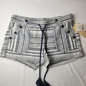 Rewind Womens white blue strips  Shorts sz M